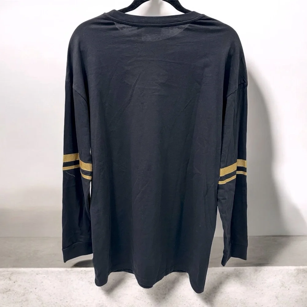 TOPSHOP Black and Gold 95 Long Sleeve Sports Jersey Style Crewneck - Picture 4 of 5